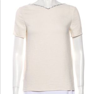 Maje Crepe Blouse with Sequined Accent